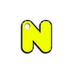 N Harfi Rounded Sarı Neon | İsimlik