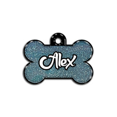 Opal Blue Glitter Kemik | ID Tag