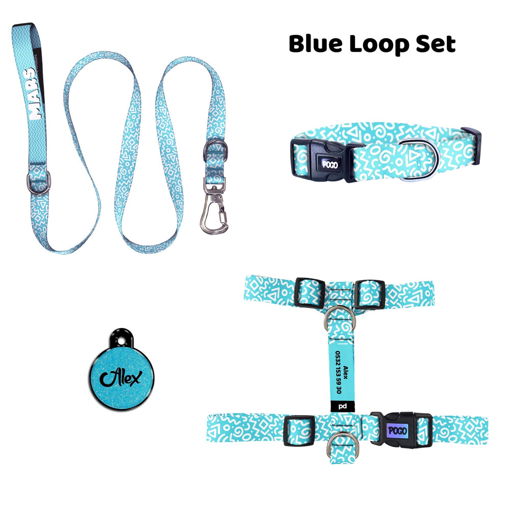 Blue Loop | Tasma ve Künye Seti - Evcil hayvanlar için mükemmel bir ürün.