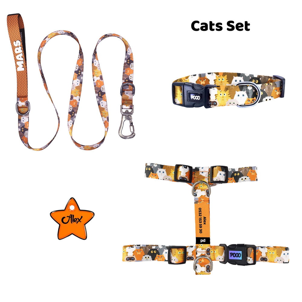 Cats | Tasma ve Künye Seti - Evcil hayvanlar için mükemmel bir ürün.