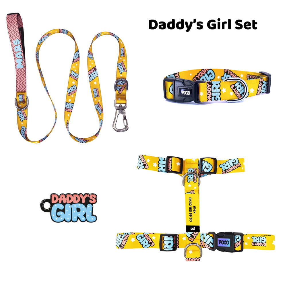 Daddy's Girl | Tasma ve Künye Seti - Evcil hayvanlar için mükemmel bir ürün.