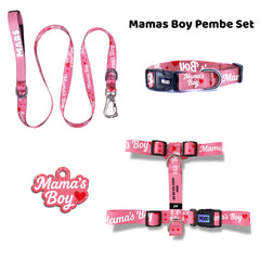 Mamas Boy Pink | Dog Collar Set