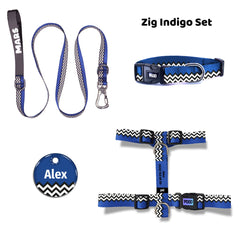 Zig Indigo | Dog Collar Set