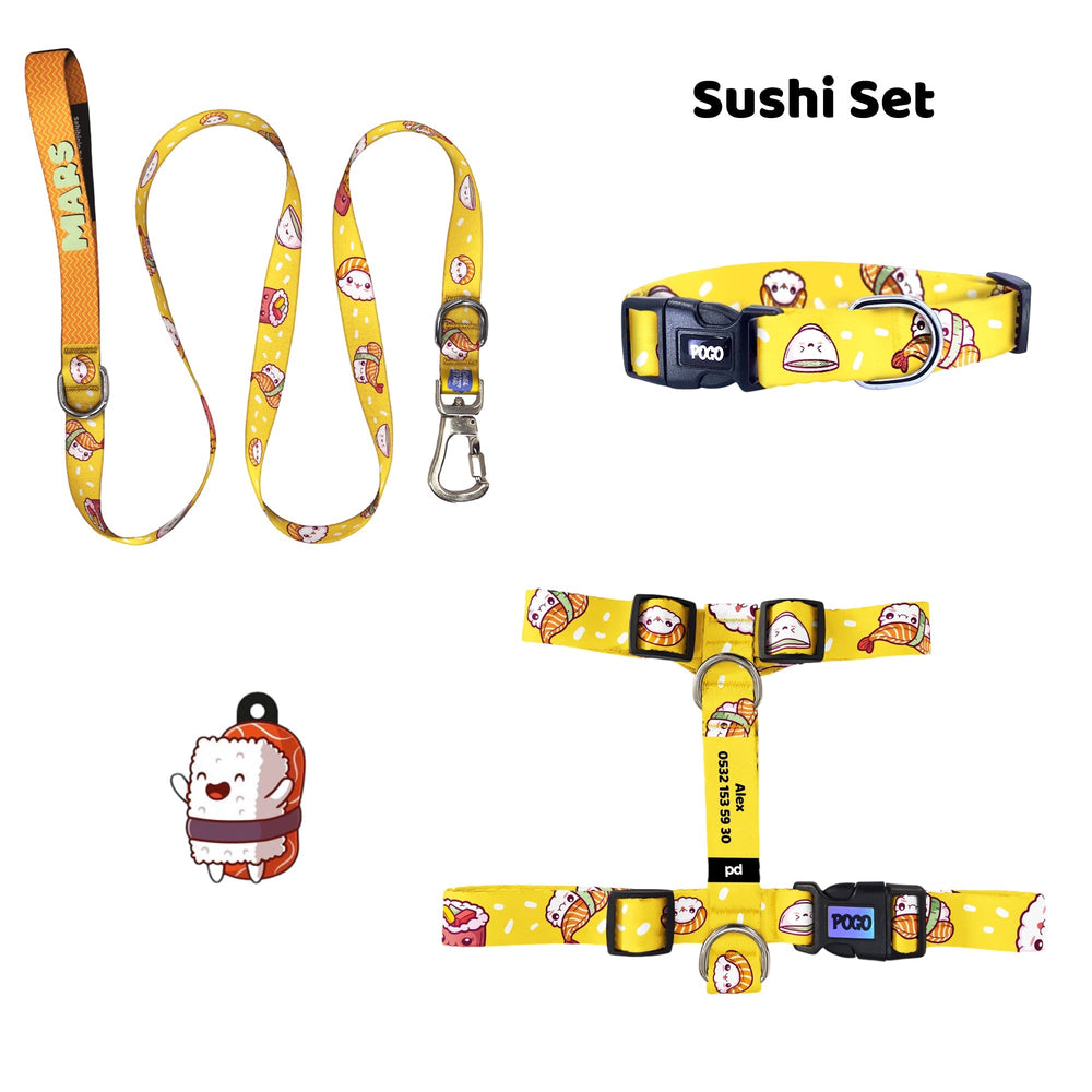 Sushi | Tasma ve Künye Seti - Evcil hayvanlar için mükemmel bir ürün.