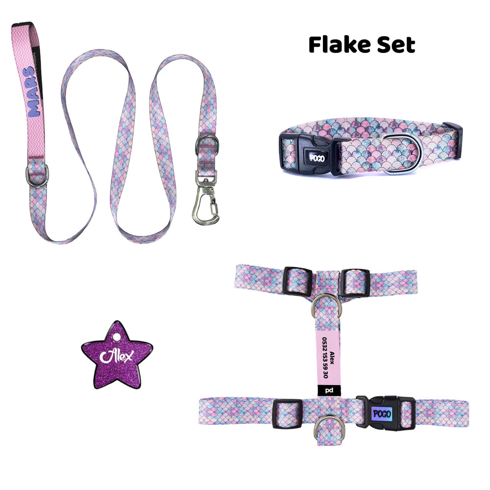 Flake | Tasma ve Künye Seti - Evcil hayvanlar için mükemmel bir ürün.