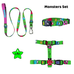 Monsters | Tasma ve Künye Seti - Evcil hayvanlar için mükemmel bir ürün.