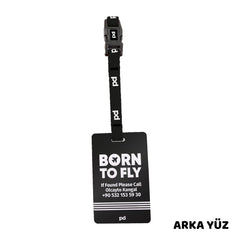 Born To Fly Siyah | PD Fly Bavul Etiketi