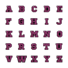 Fuşya Glitter Harf Künyeler | Tüm Harfler - Evcil hayvanlar için mükemmel bir ürün.