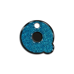 Q Harfi Rounded Blue Glitter | ID Tag