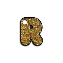 R Harfi Rounded Gold Glitter | ID Tag