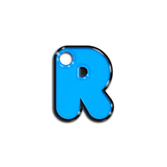 R Harfi Rounded Blue Neon | ID Tag