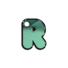 R Harfi Rounded Su Green Metalik | ID Tag