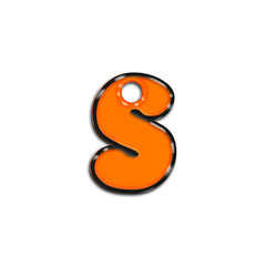 S Harfi Rounded Orange Neon | ID Tag