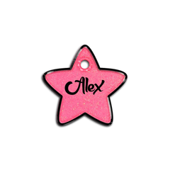 Şeker Pembe Glitter Yıldız | İsimlik - Evcil hayvanlar için mükemmel bir ürün.