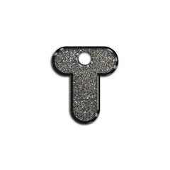 T Harfi Rounded Gray Glitter | ID Tag