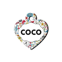 Müzik Doodle Desenli Kalp TFX TagsForever