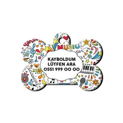 Müzik Doodle Desenli Kemik TFX TagsForever