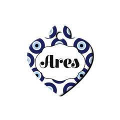 Nazar Boncuğu Desenli Kalp TFX TagsForever