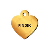 Altın Desenli 2 Kalp | Kedi Köpek İsimlik - Evcil hayvanlar için mükemmel bir ürün.