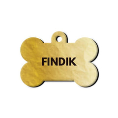 Altın Desenli 2 Kemik | Kedi Köpek İsimlik - Evcil hayvanlar için mükemmel bir ürün.