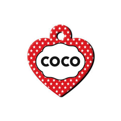 Kırmızı Yıldız Desenli Kalp TFX TagsForever