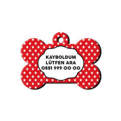 Kırmızı Yıldız Desenli Kemik TFX TagsForever