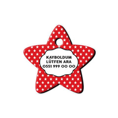 Kırmızı Desenli Yıldız TFX TagsForever
