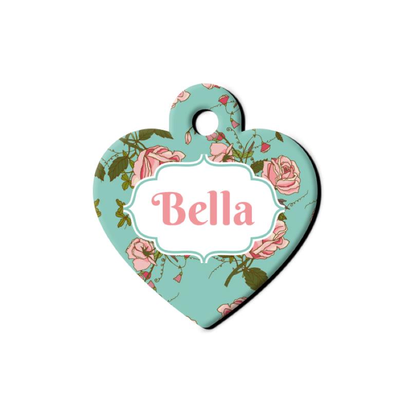 Gül Desenli Kalp TFX TagsForever