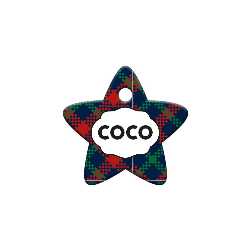 Çapraz Ekoseli Yıldız | Kedi Köpek İsimlik - Evcil hayvanlar için mükemmel bir ürün.