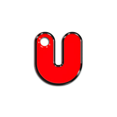 U Harfi Rounded Red Neon | ID Tag