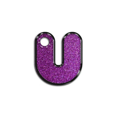 U Harfi Rounded Purple Glitter | ID Tag