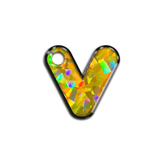 V Harfi Rounded Sarı Holo | ID Tag