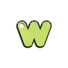 W Harfi Rounded Sarı Glitter | ID Tag