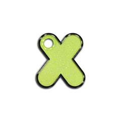 X Harfi Rounded Sarı Glitter | ID Tag