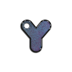 Y Harfi Rounded Opal Blue Glitter | ID Tag