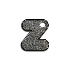 Z Harfi Rounded Gray Glitter | ID Tag