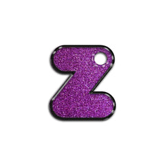 Z Harfi Rounded Purple Glitter | ID Tag