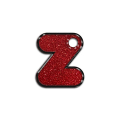 Z Harfi Rounded Red Glitter | ID Tag
