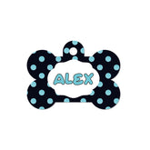 Mavi Puantiye Desenli Kemik | Kedi Köpek İsimlik - Evcil hayvanlar için mükemmel bir ürün.