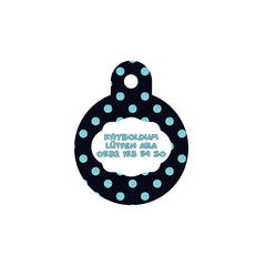 Mavi Puantiye Desenli Yuvarlak | Kedi Köpek İsimlik