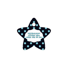 Mavi Puantiye Desenli Yıldız | Kedi Köpek İsimlik