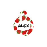 Kırmızı Çilek Desenli Yuvarlak | Kedi Köpek İsimlik - Evcil hayvanlar için mükemmel bir ürün.