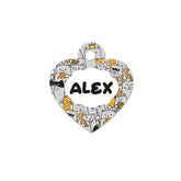 Kediler Desenli Kalp | Kedi Köpek İsimlik - Evcil hayvanlar için mükemmel bir ürün.