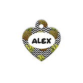 Ananas Zig Zag Desenli Kalp | Kedi Köpek İsimlik - Evcil hayvanlar için mükemmel bir ürün.