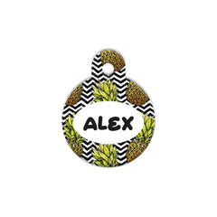 Ananas Zig Zag Desenli Yuvarlak | Kedi Köpek İsimlik - Evcil hayvanlar için mükemmel bir ürün.