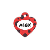 Kırmızı Polka Desenli Kalp | Kedi Köpek İsimlik - Evcil hayvanlar için mükemmel bir ürün.