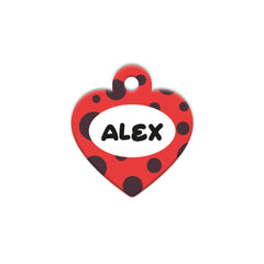 Kırmızı Polka Desenli Kalp | Kedi Köpek İsimlik - Evcil hayvanlar için mükemmel bir ürün.