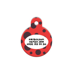 Kırmızı Polka Desenli Yuvarlak | Kedi Köpek İsimlik