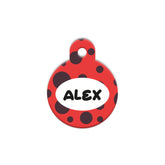 Kırmızı Polka Desenli Yuvarlak | Kedi Köpek İsimlik - Evcil hayvanlar için mükemmel bir ürün.