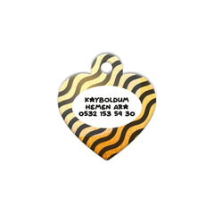 Altın Zebra Desenli Kalp | Kedi Köpek İsimlik